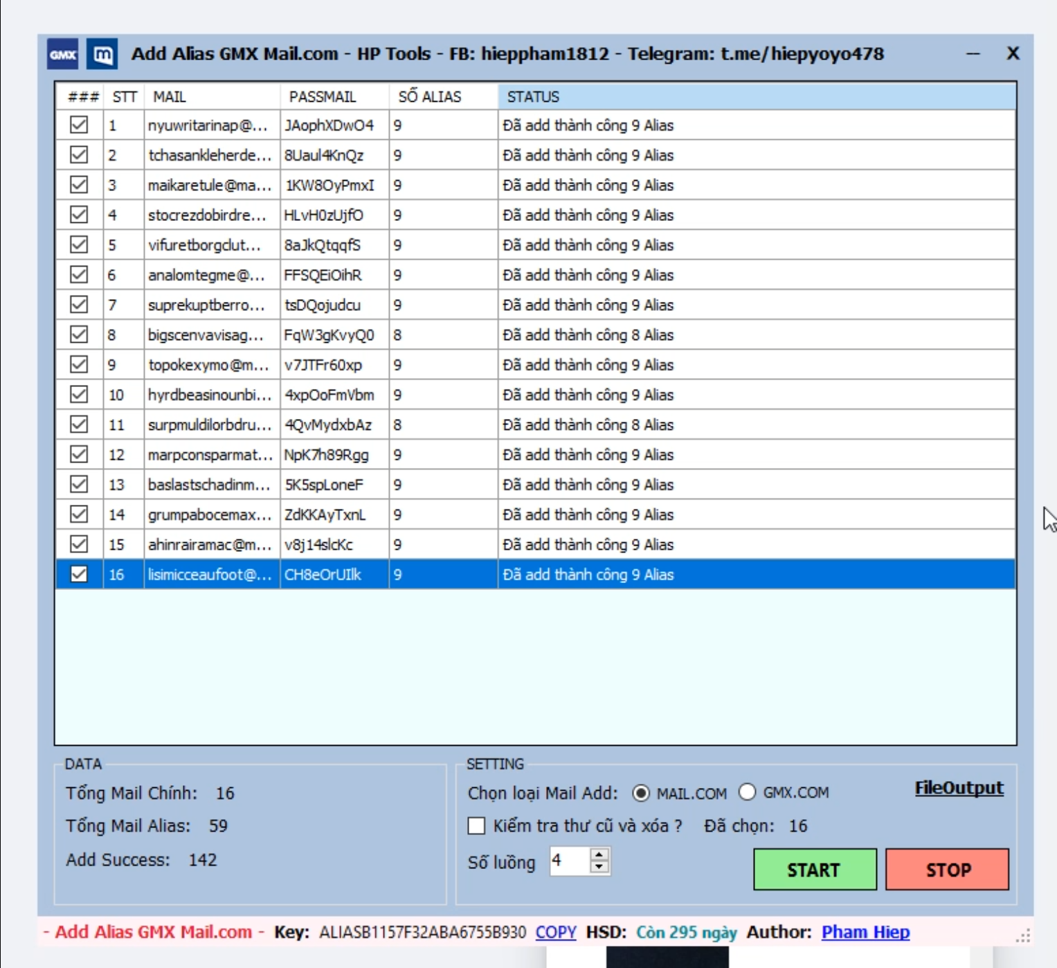 Tool Add Alias GMX Mailcom