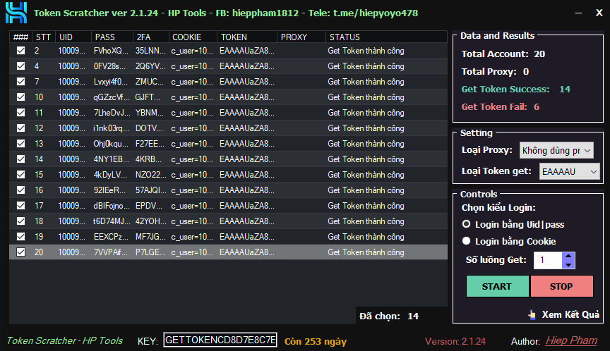 Token Scratcher - Tool Get Token Facebook