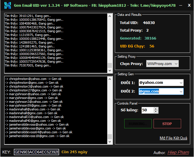 Tool Generate Email từ UID